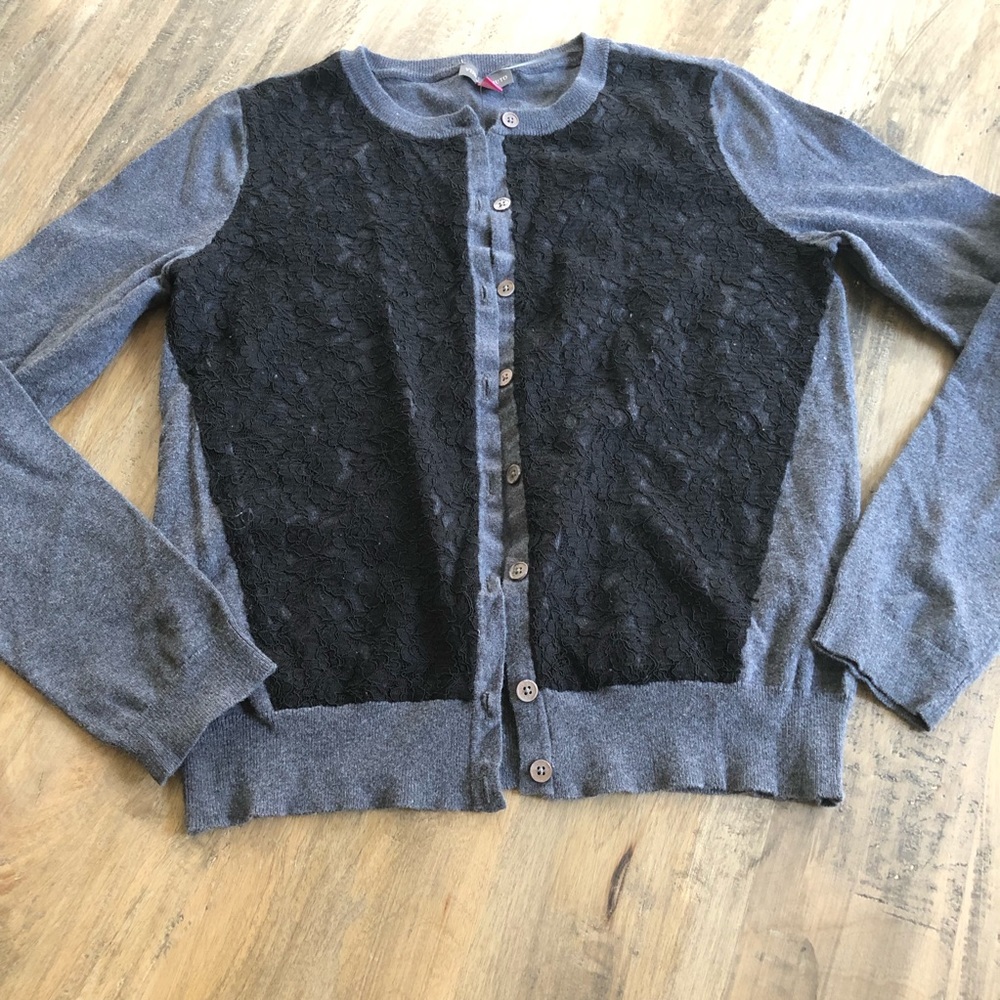 Vince Camuto Cardigan with lace front detail (XS)